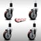 Service Caster 4'' SS Maroon Poly Wheel Swivel 1-1/2'' Expanding Stem Caster Set, 4PK SCC-SSEX20S414-PPUB-MRN-112-4 - alternate 4